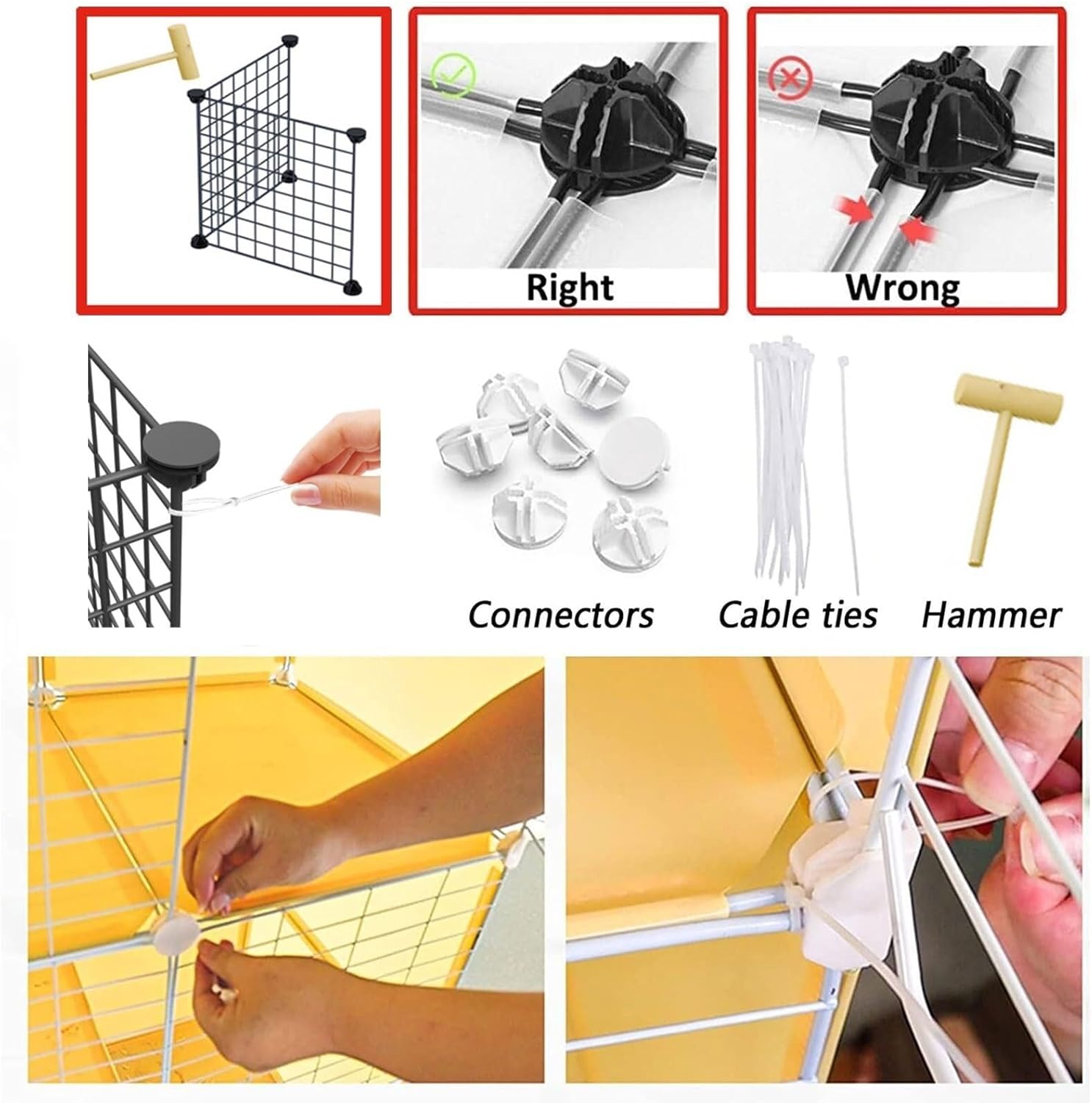 Cat Cage Indoor,Large Cat Cage Cat Enclosures Detachable DIY Cat Playpen Small Animals Cages,Large Exercise Place Ideal for Small Pet Cat Puppy,
