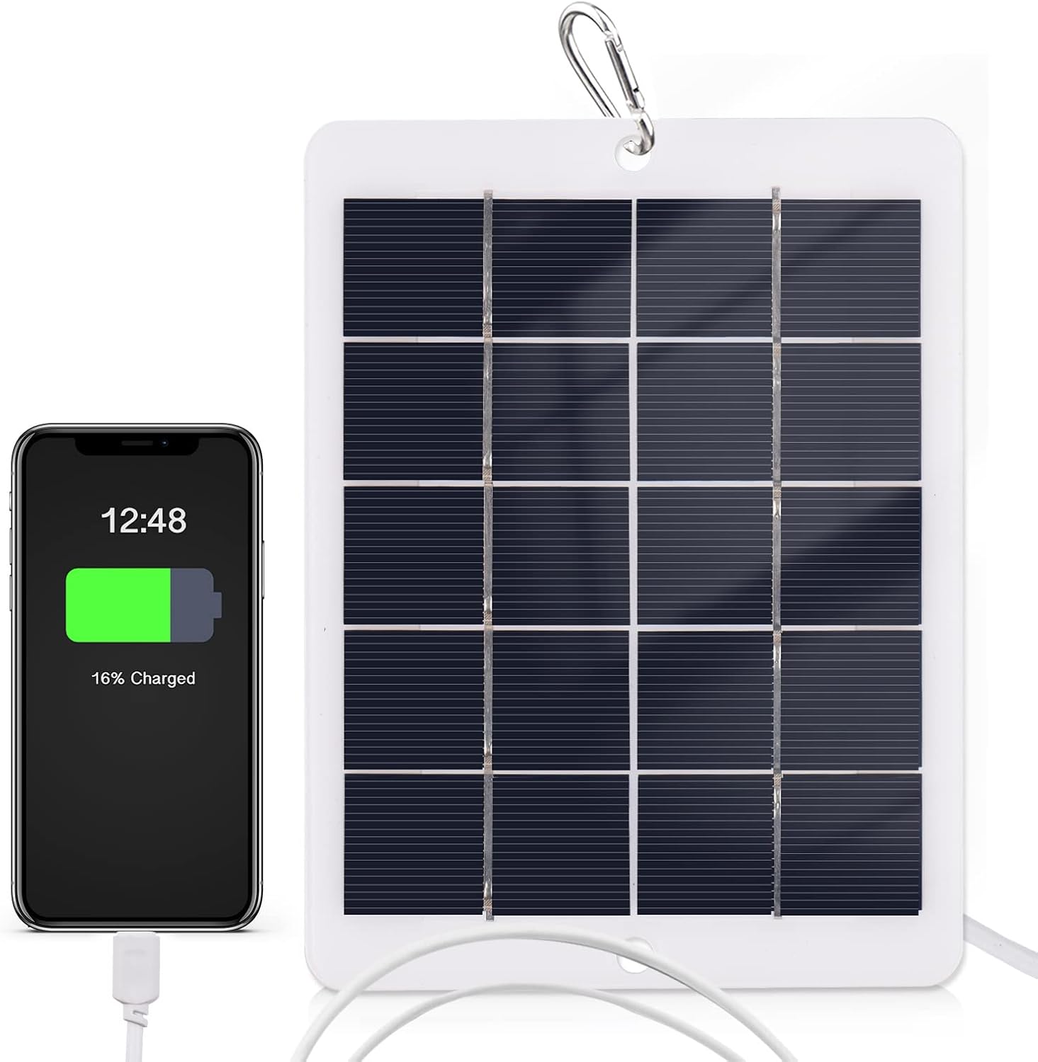 Compact Charger with USB Plug, High Conversion Efficiency for Camping Phone Camera, Lightweight for Backpacking