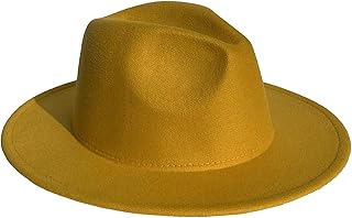 JK Home Fedora - Sombrero para hombre y mujer, diseño de jazz, color amarillo