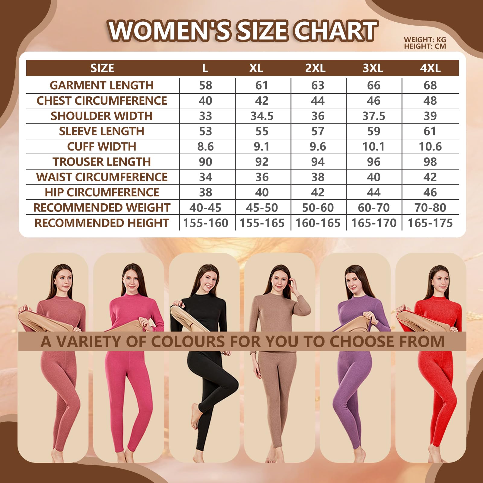 Donna Set Termico Intimo Completo, Biancheria Termica Funzionale per Sci e Invernale, Maglia a Lunga Manica & Pantaloni Base Traspirante