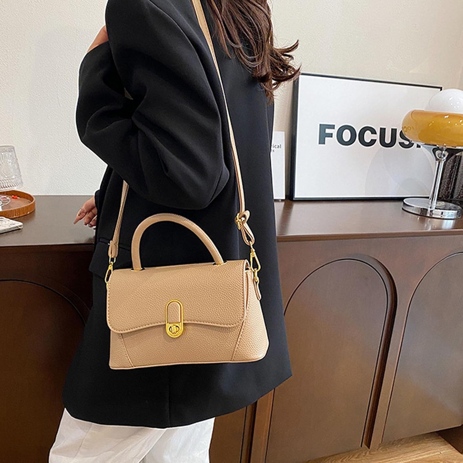 Shoulder Bags Retro Classic Purse Clutch Shoulder Simple HandBag with Zipper Closure Crossbody for Women - Image 3