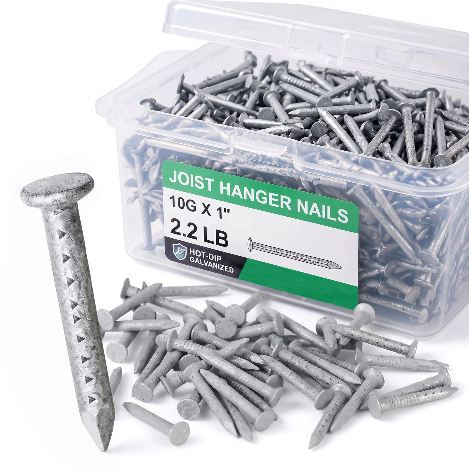 Tandefio 2.2 lb 1" x 10G Joist Hanger Nails Hot Dip Galvanized Steel