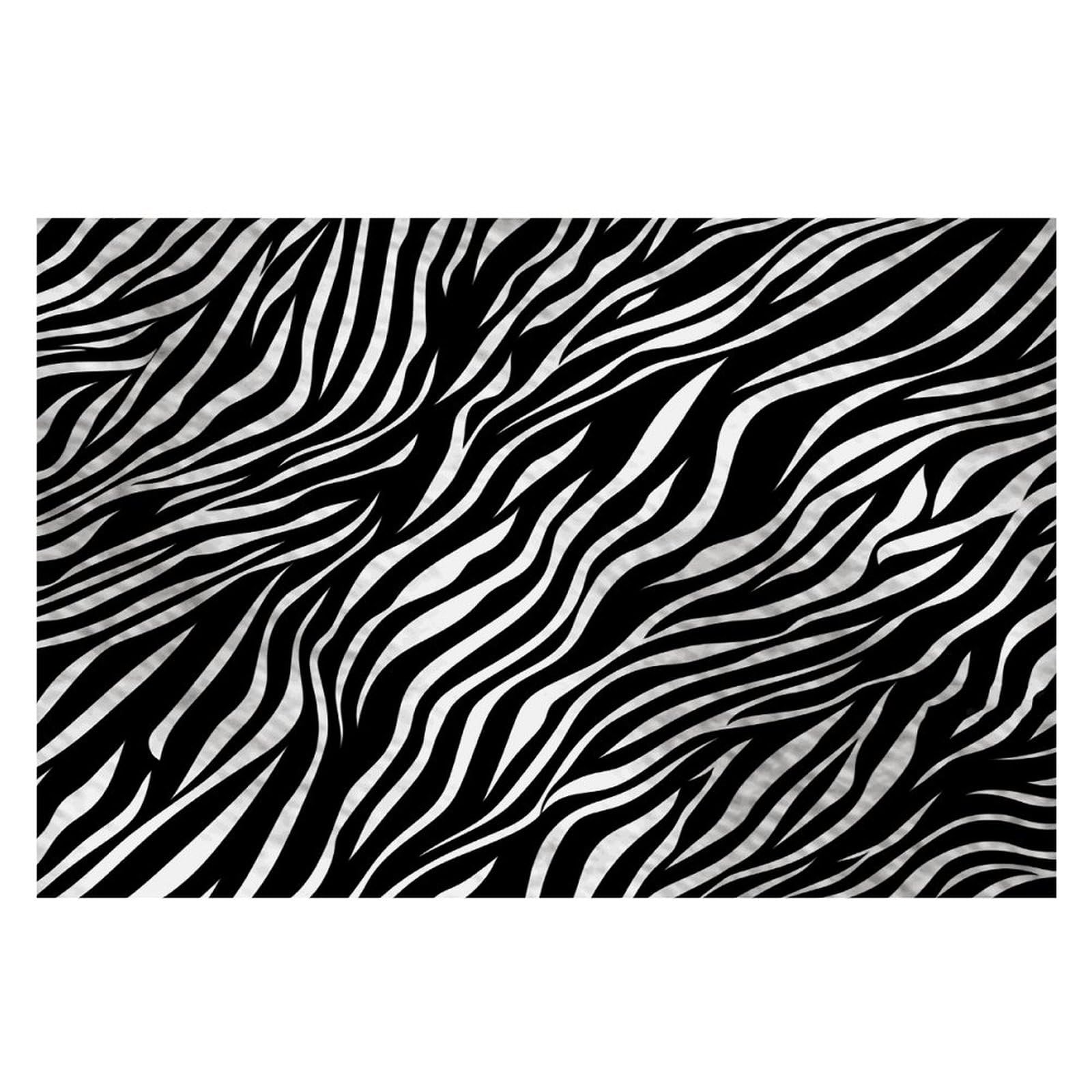 Zebra Print Placemats Flax Place Mats for Dining Table Rectangle Non-Slip Table Mats Heat Resistant Washable Placemat for Kitchen Home Decor Party Outdoor 12" X 18"