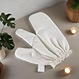 Garshana Gloves Raw Silk Massage Gloves Ayurvedic Body Exfoliating Gloves Exfoliating Bath Massage Scrubbing Glove for Dry Brushing 2025 New Garshana Gloves 1pcs