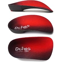 Dr. Foots 3/4 Length Orthotic Insoles, High Arch Support Inserts for Flat Feet Plantar Fasciitis Over-Pronation and Foot Pain Small Mens 5-6 / Womens 6-7