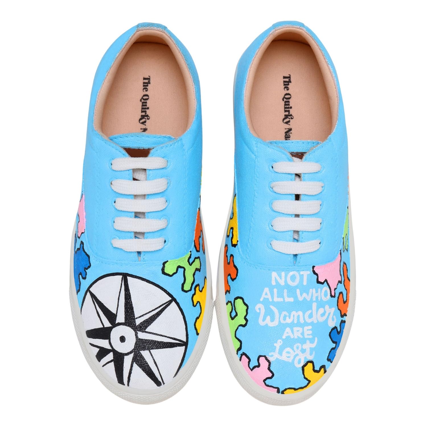 THE QUIRKY NAARI Wanderlust Sneakers Designed for Wanderlusts | Blue | 6 UK (B0CVTV6RHX) Amazon Price History, Amazon Price Tracker