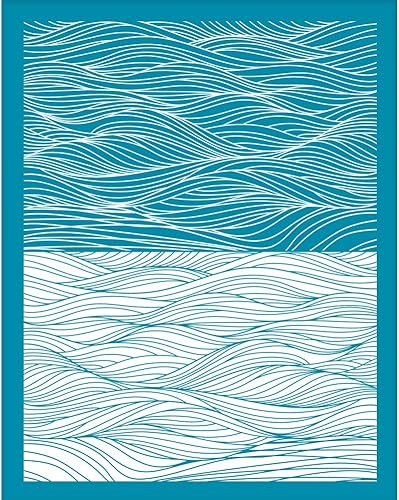 OLYCRAFT Plantilla de arcilla de olas de mar de 4 x 5 pulgadas, pantalla de seda de línea ondulada para arcilla polimérica, plantillas de pantalla