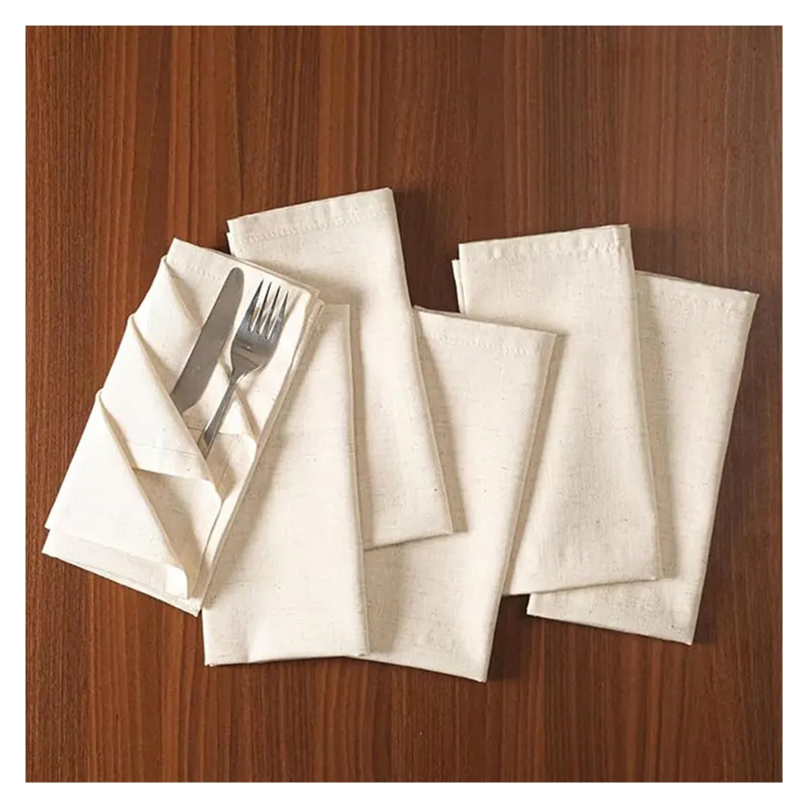 Juego de 6/12/24 servilletas de Mantel de 40 x 40 cm, Reutilizables, for Cocina, Comedor y decoración navideña.(Beige 24PCS)