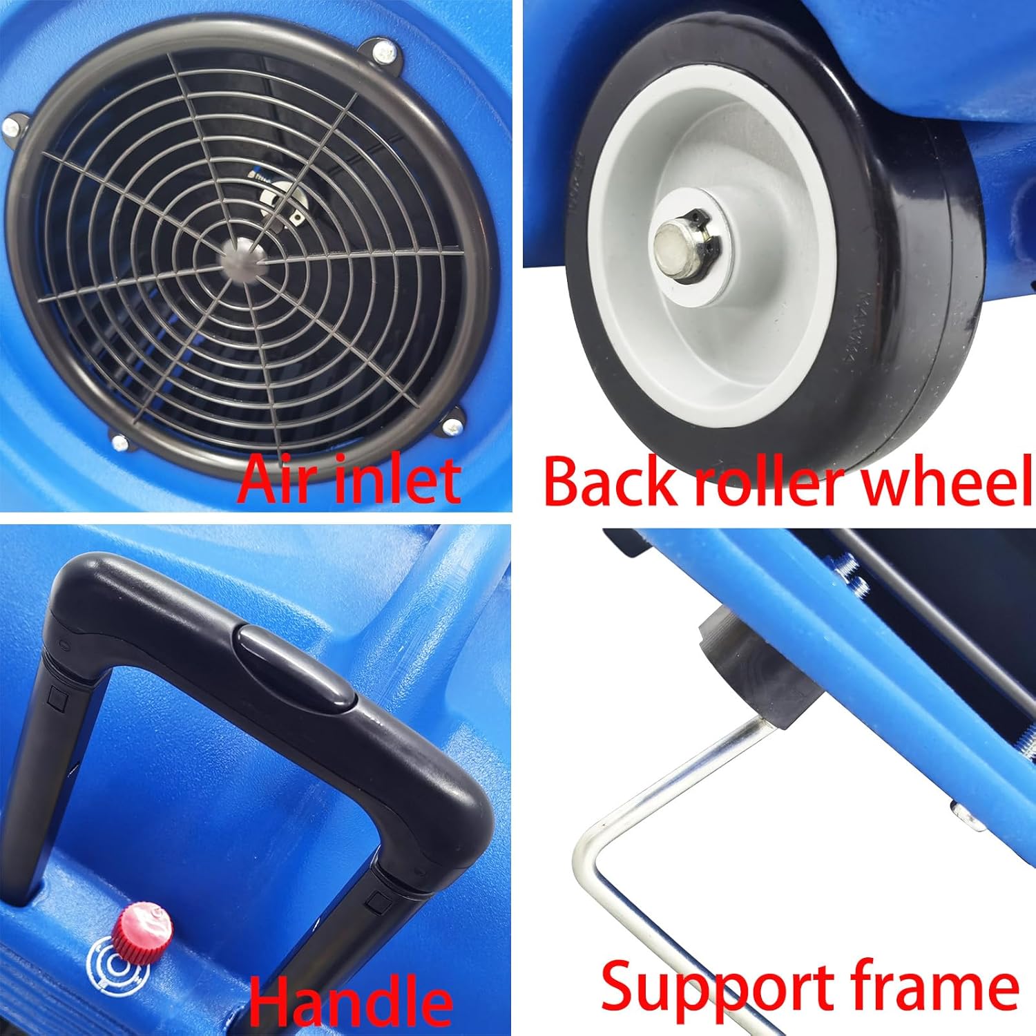 INTBUYING 3 Speed Floor blow dryer 1.2HP 5650CFM Air Mover Wet Carpet Water Dryer Floor Blower Fan Janitorial 110V for Drying and Dehumidify