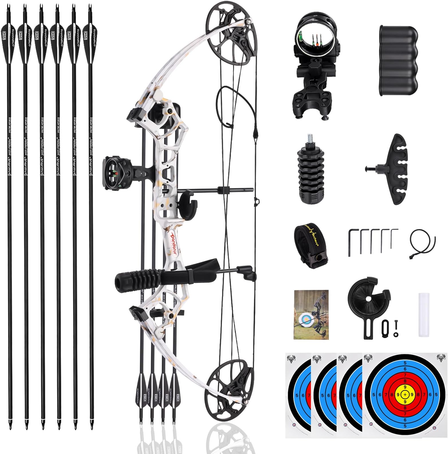 Archery Ready to Hunt Compound Bow Package for Adults and Teens,25"-31" Draw Length,0-70 Lbs Draw Weight Adjustable,up to 320 fps,Made in USA,Lightweight Design P3 Bow,2025 New