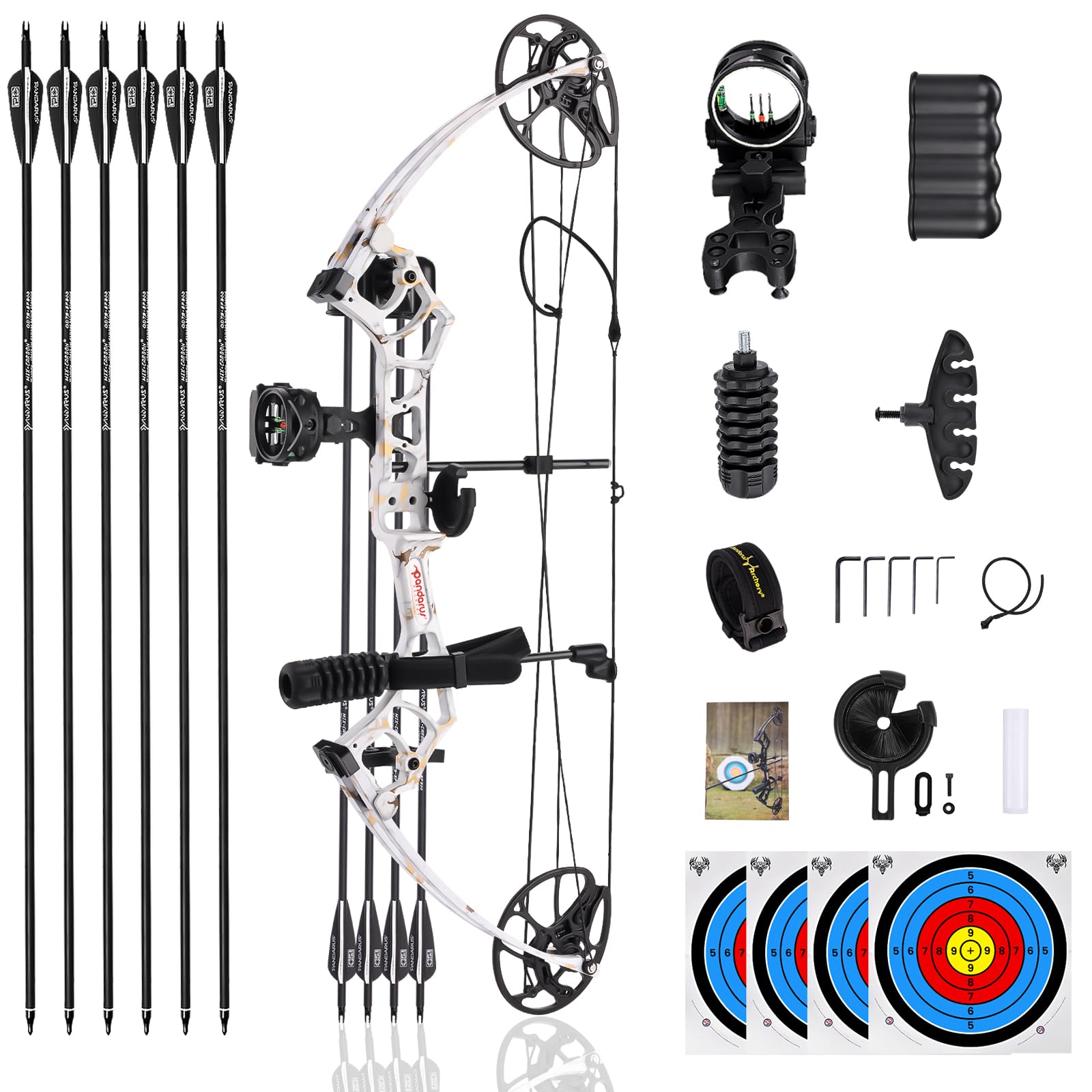 Archery Ready to Hunt Compound Bow Package for Adults and Teens,25"-31" Draw Length,0-70 Lbs Draw Weight Adjustable,up to 320 fps,Made in USA,Lightweight Design P3 Bow,2025 New