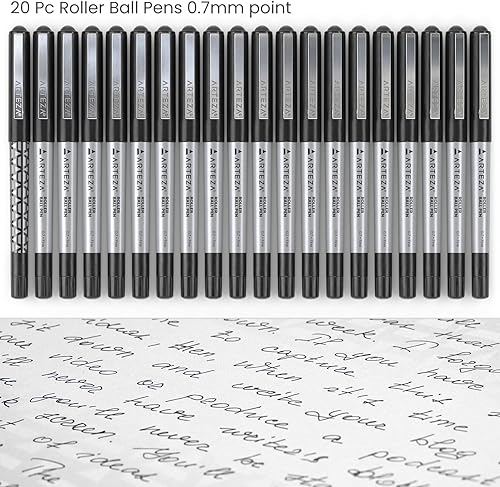 Miniatura 2 de Mrnsiet - Bolígrafo de punta redonda (20 unidades, 0.028 in, tinta líquida negra)