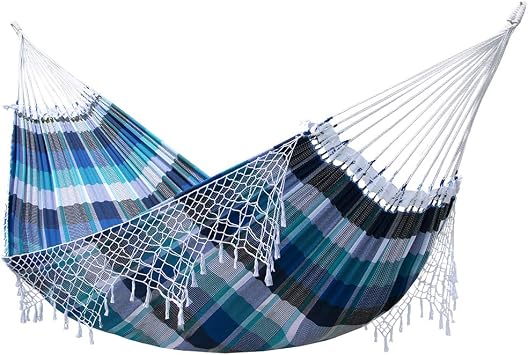 Vivere Authentic Brazilian Cotton Hammock - 450 lb Capacity Marina