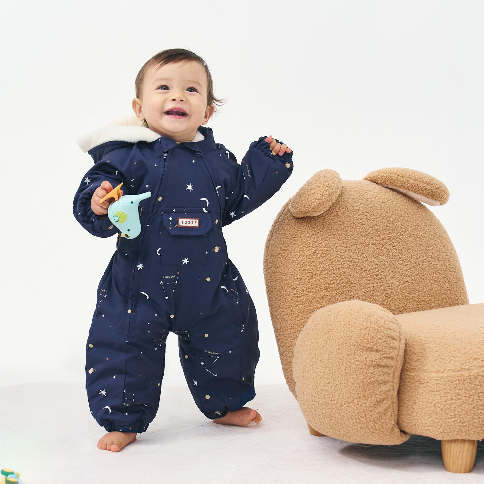 JiAmy Baby Schneeanzug, Baby Jungen Mädchen Winter Overall Strampler Neugeborenes Schneeoverall für 0-24 Monate
