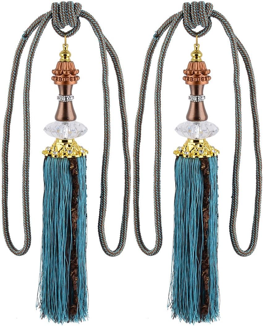 Nylon Home Drapes Sheer Voile Curtain Holdback Window Tassel Pair Tri Color (id: b0b 3a5 0bf 47e 011