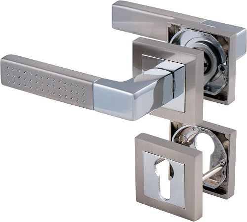 Pro Designer Series Paris Satin Chrome Finish Cylinder Door Handles