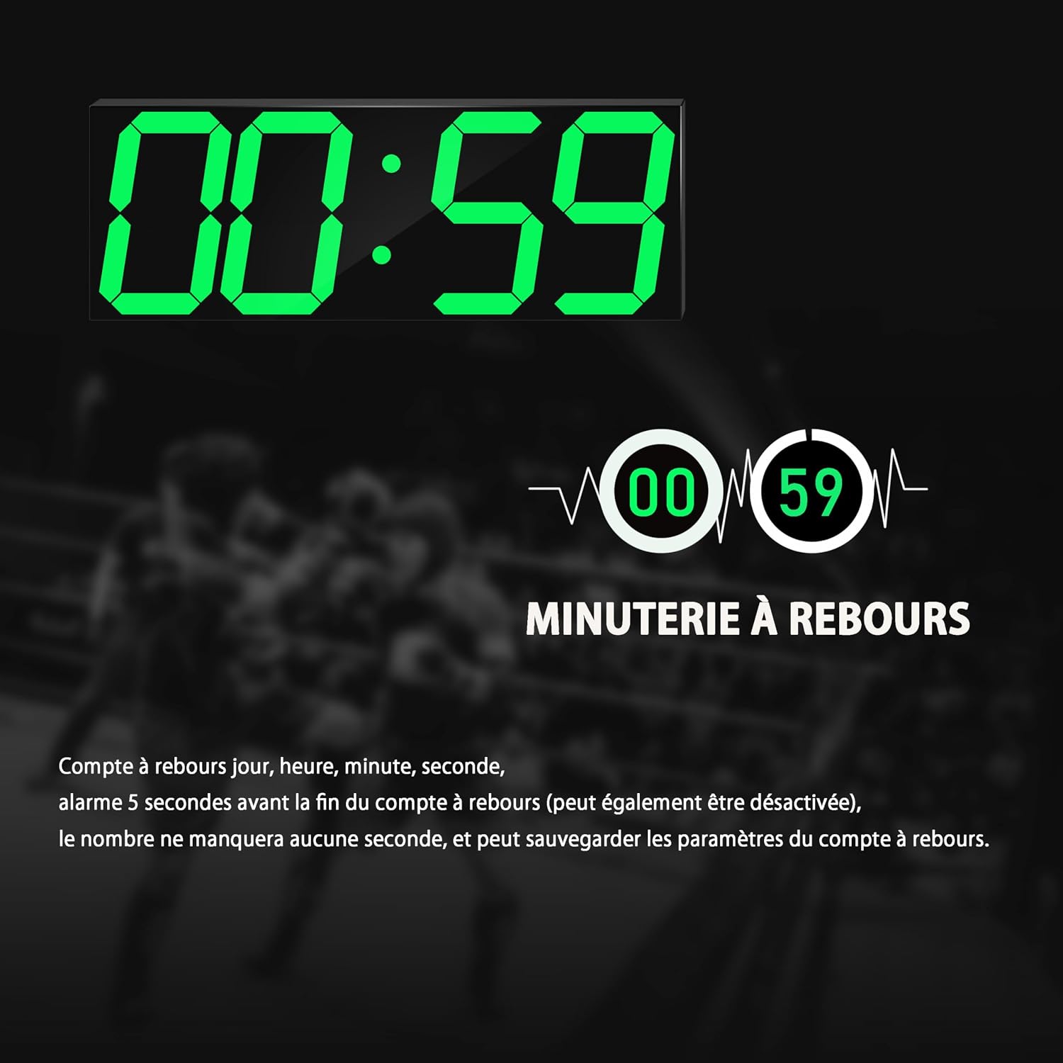 Clock displaying 00:59 with a countdown timer icon