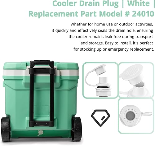 Miniatura 5 de Tapón de drenaje de triple presión para enfriadores, compatible con cofres de hielo Igloo de 25 a 70 cuartos de galón, piezas de repuesto para