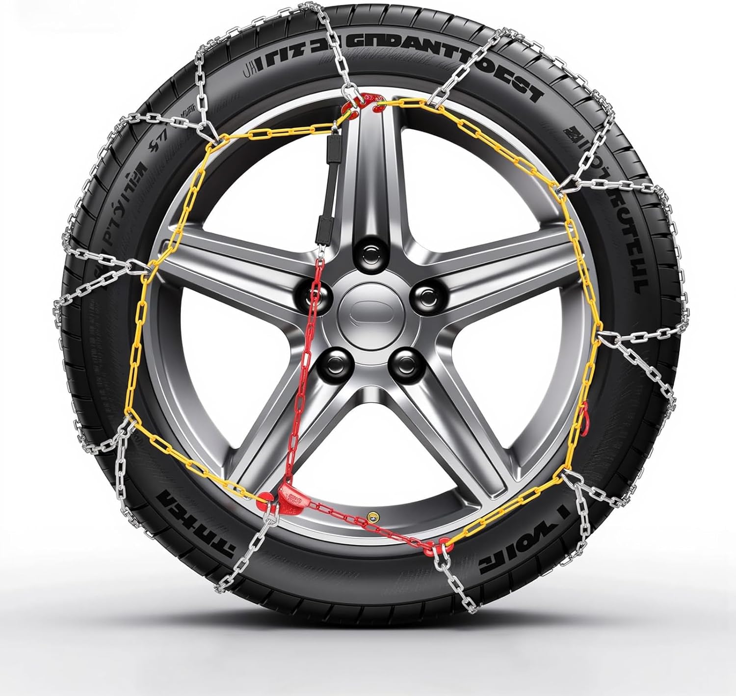 2PCS Snow Chains for SUV/Truck/Car in Snow, Sand, Mud and Ice, Universal Adjustable Emergency Portable Snow Tire Chains(KN100）