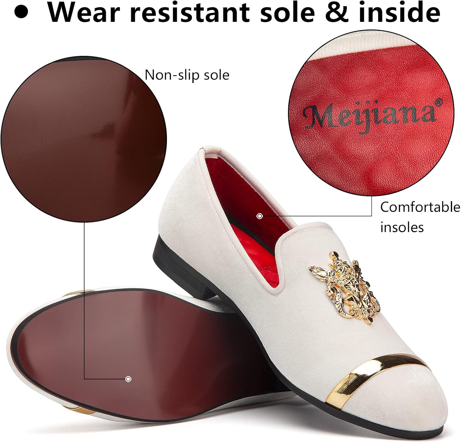 Meijiana Men's Fashion Classic Faux Leather Loafers and Weeding Dress Shoes for Men - Image 5