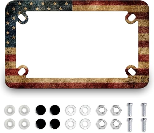 Miniatura 16 de Marco de placa de matrícula de motocicleta de flor de cerezo blanco y negro, soporte de etiqueta de mariposa de acero inoxidable, 4 agujeros, Flor