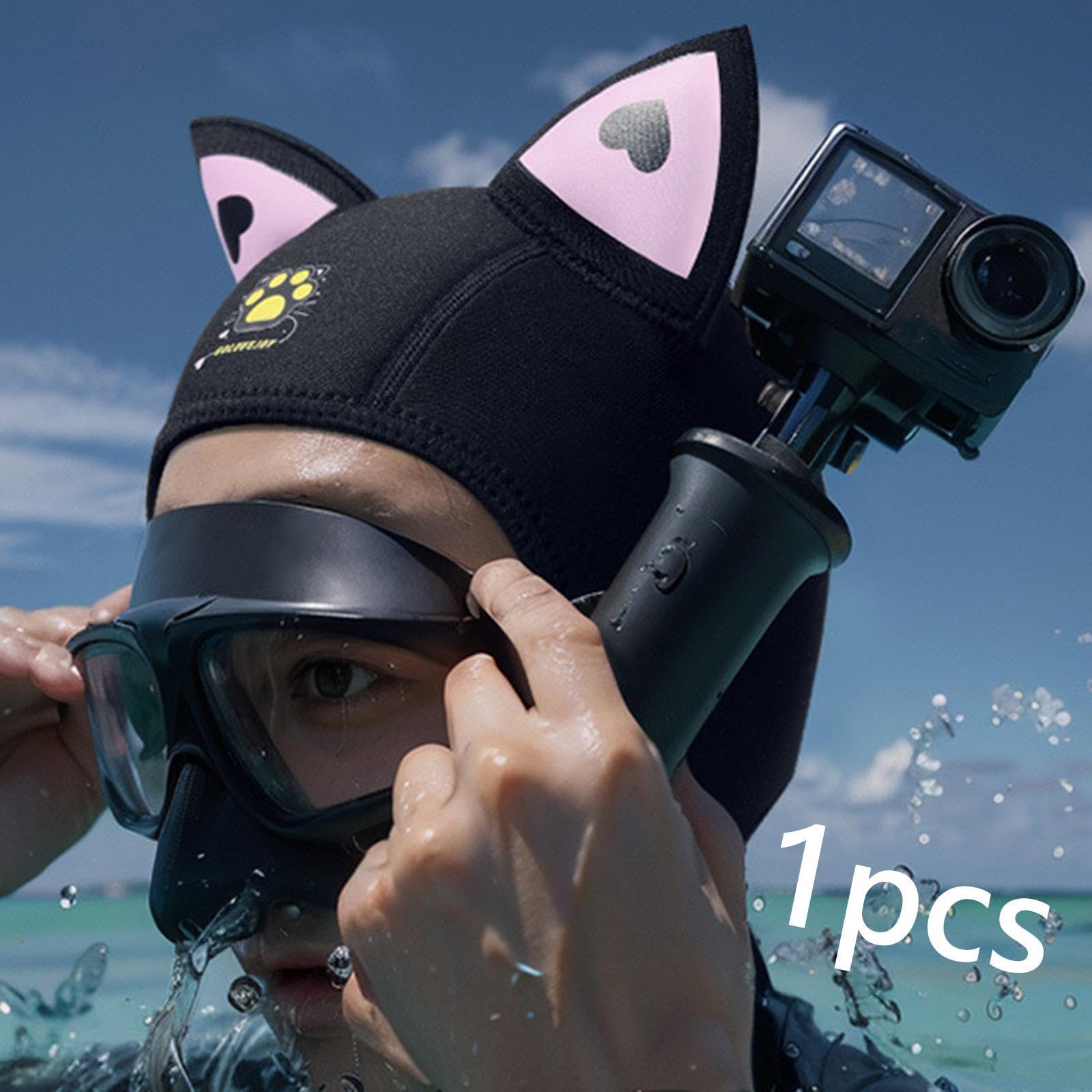 Taucherhaube Neopren Schwimmhaube mit Kinnband Und Schützt Kopf Und Ohren Zuverlässig Angenehm Und Flexibel für Frauen Kinder für Schnorch