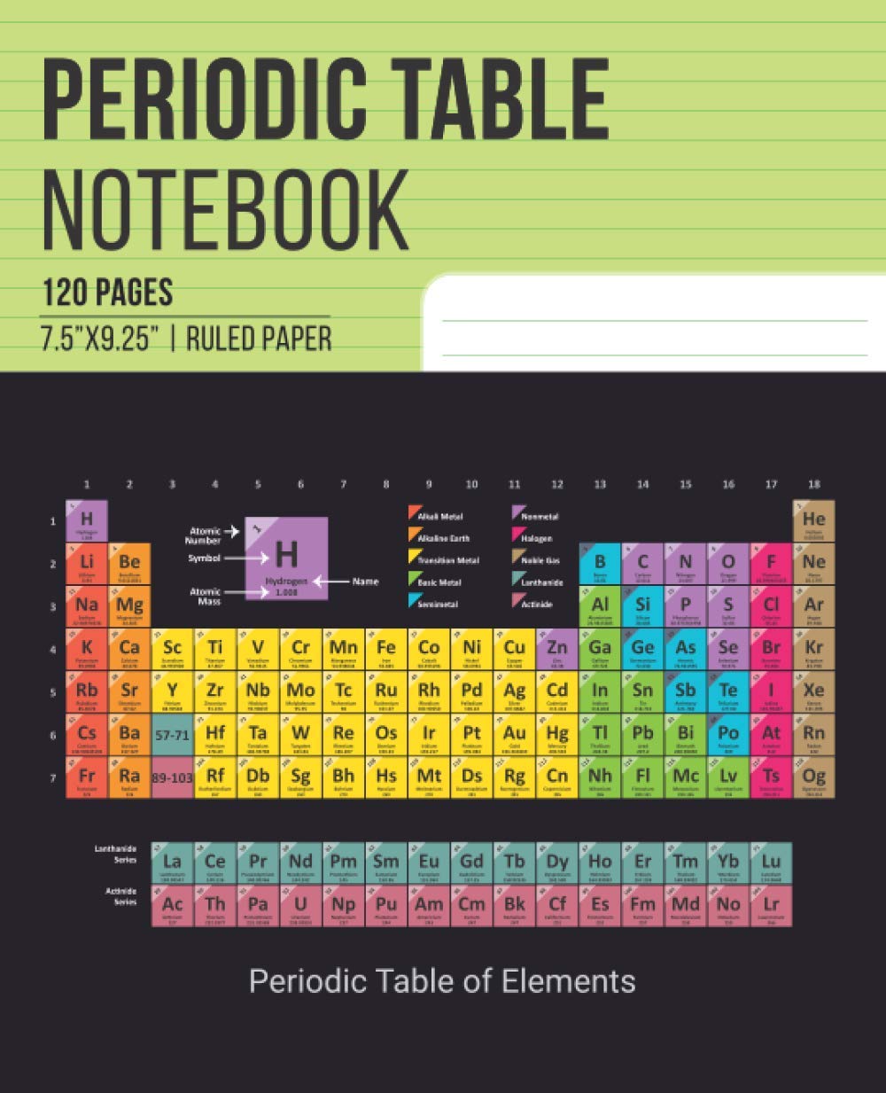 Periodic Table of Elements Notebook: Lined Composition Notebook | Classroom & Laboratory Notepad for Chemistry & Science Students - 118 Elements with Names, Symbols & Facts in the Footer of Each Page