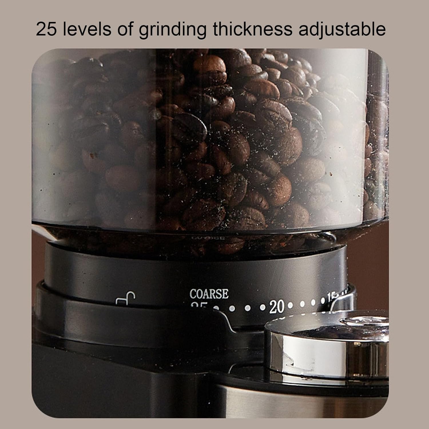 ZJchao Burr Coffee Grinder, 25 Adjustable Settings with Stainless Steel Conical Burrs for Drip and French Press Coffee, Anti Static Low Noise (US Plug 110V)