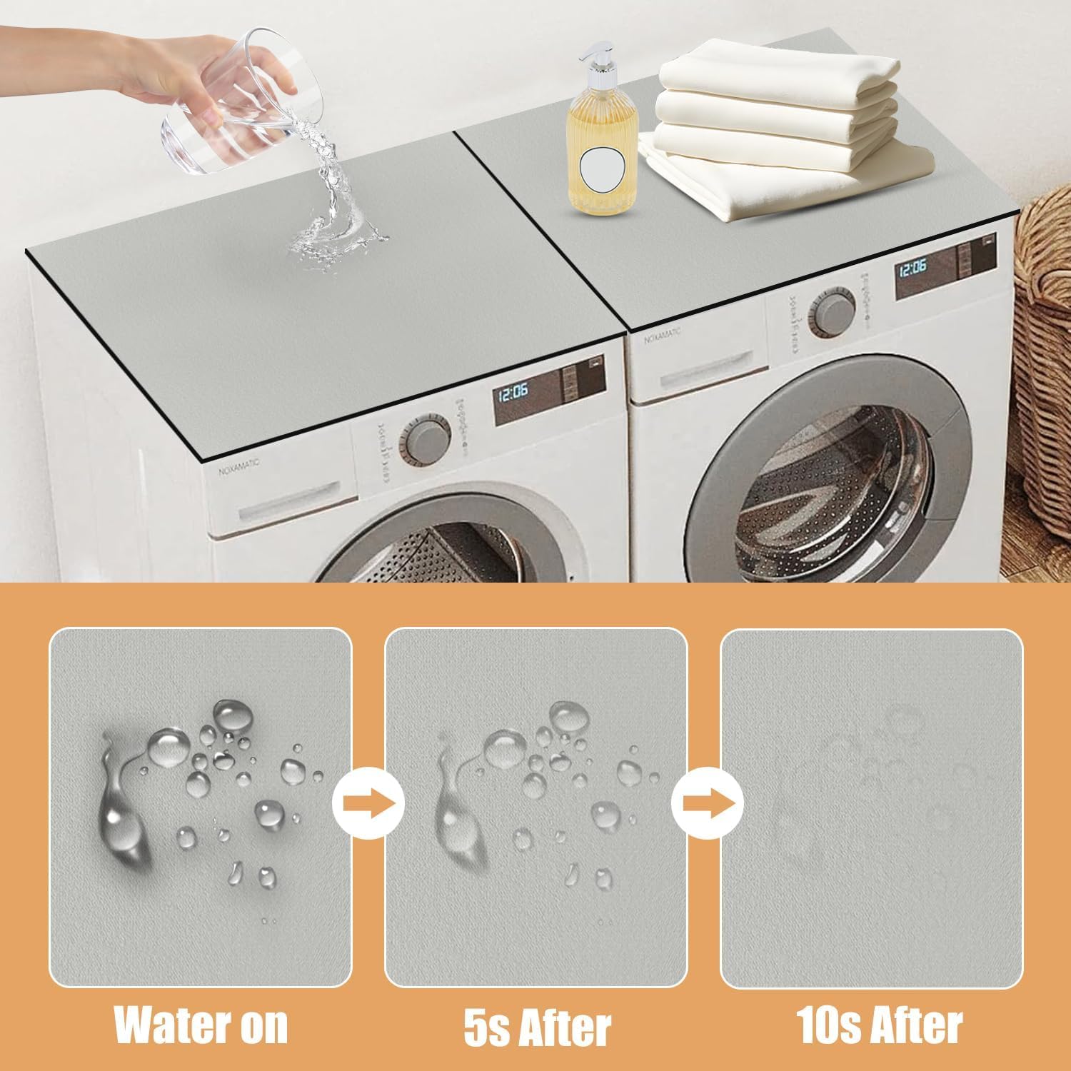 50x60 Housse De Machine à Laver, Tapis Antidérapant En Silicone