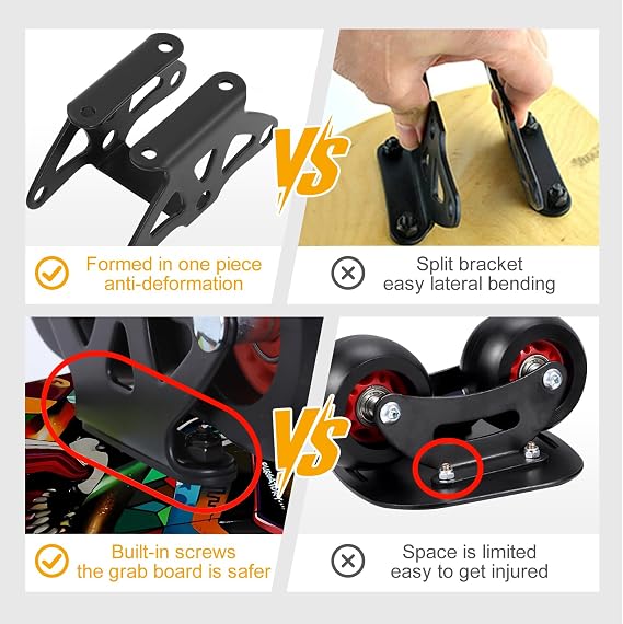 Portable Drift Roller Road Drift Skates Plate Skateboard-Split Design with 7-Ply Maple Freeskates, Anti-Slip Grip Tape & Premium PU Wheels High-End Bearings for Road Surfing & Drifting