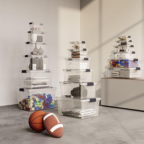 Miniatura 6 de Superio Contenedores de almacenamiento transparentes con tapas, contenedores de plástico sin BPA de 3 cuartos de galón, cajas transparentes para