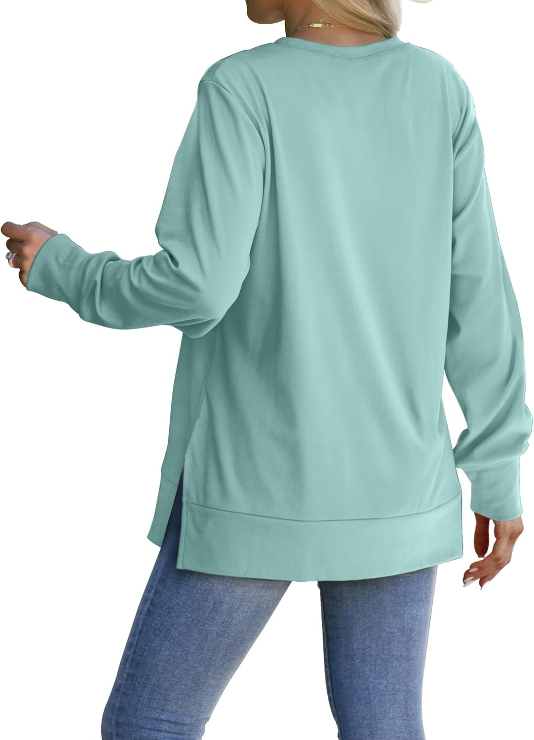 Sweatshirt for women Side Split Fall Fashion 2025 Long Sleeve Shirts Trending Now