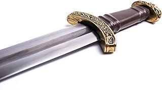 Norse Tradesman Spring Steel Viking Sword - Single Handed Grip w/Premium Leather Belt & Scabbard - Battle-Ready - Eldbroti