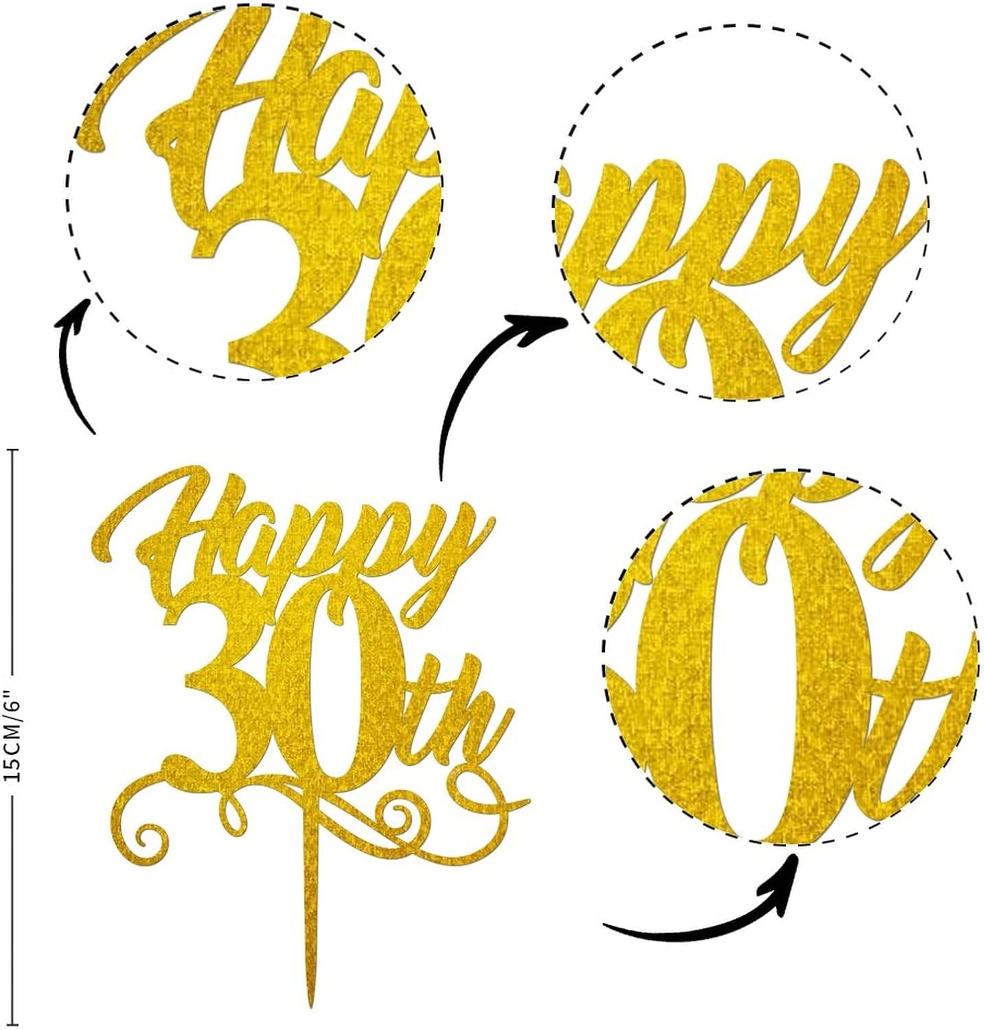 Buy Happy 30th Birthday Cake Insert Topper Not Edible Happy Birthday ...