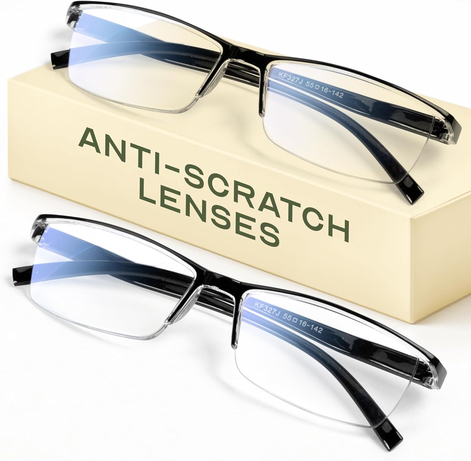 Gaoye 0.75 Executive Style Reading Glasses Men - Durable Readers with Blue Light Filtering- Comfortable Fit with TR90 Frames