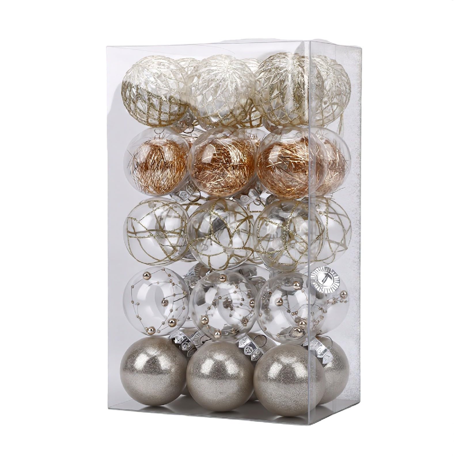 Boules de Noël incassables transparentes 6 cm Zerodis pour arrangement de mariage et fête