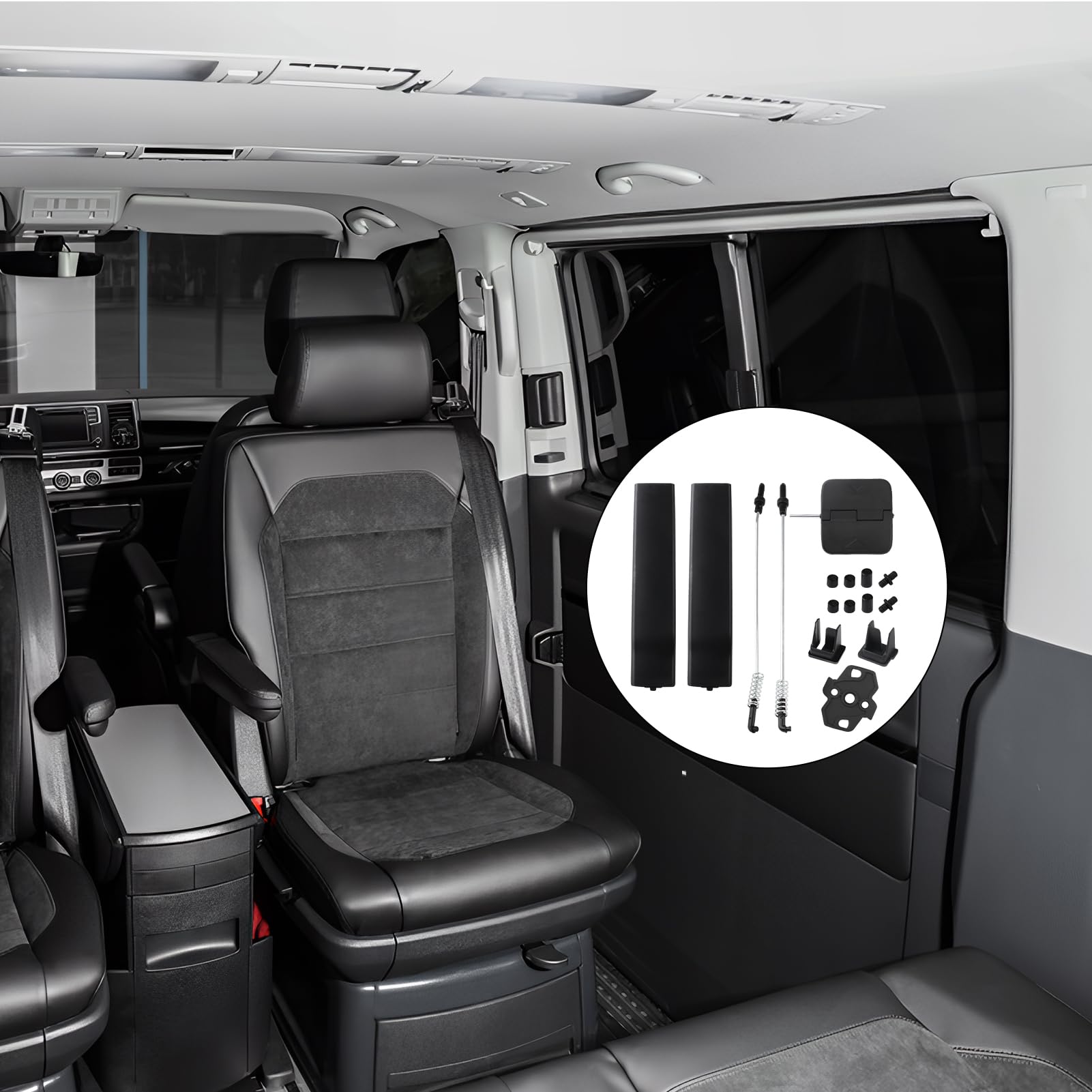 GEU Kit de Réparation Vitre Coulissante Latérale Compatible avec VW T5 Transporter Multivan Caravelle (2003-2015) T6 7H0847781B 7H0847785 7H0847788A