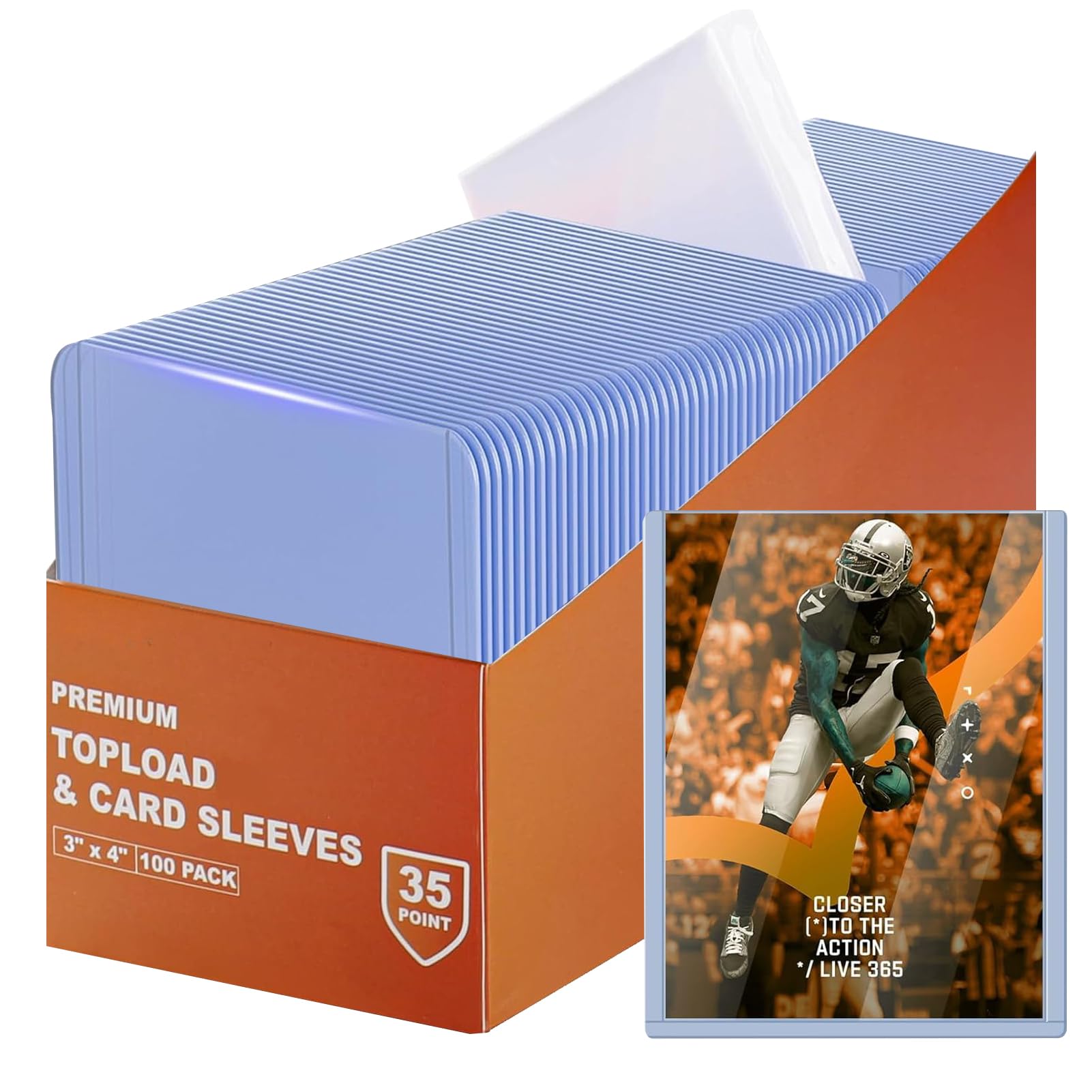 Top Loaders 200 Pcs, Clear Hard Card 3" x 4" Trading Cards Sleeves Fit for MTG, Football, Sports Cards (100 Hard Card Sleeves + 100 Clear Sleeves)