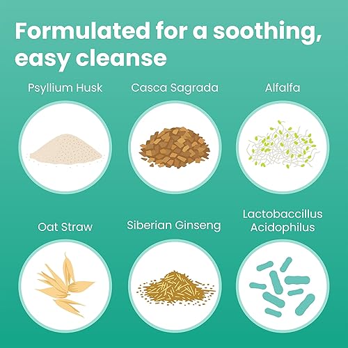 Miniatura 4 de Píldoras de limpieza de colon con cáscara de psyllium - Detox, y salud intestinal, fibra dietética, mezcla de hierbas y probióticos, suplemento de