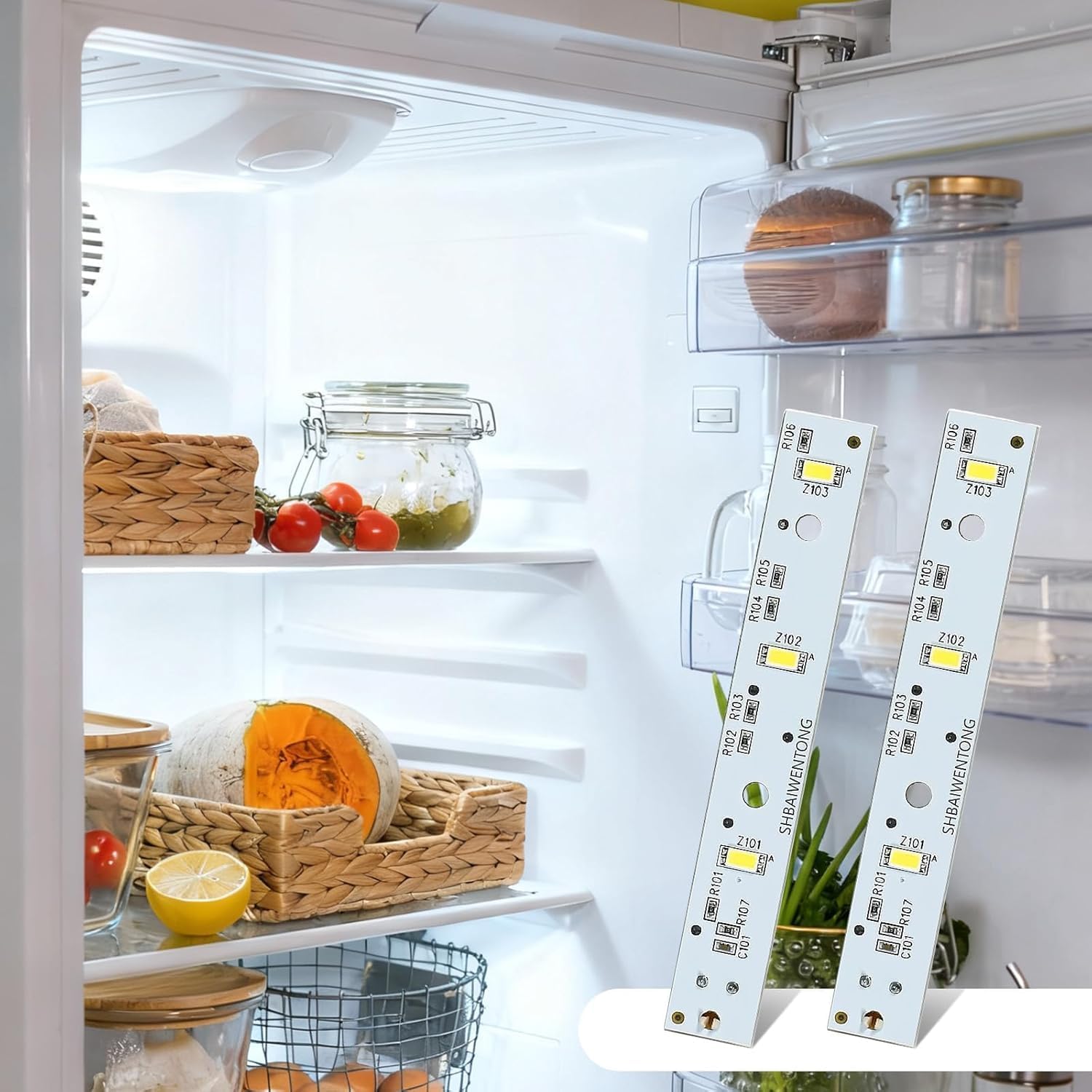 WR55X26671 LED Light Board, Compatible for GE Refrigerator and Freezer, Replacement for PS11767930 AP6035586 4468532 EAP11767930 (5)