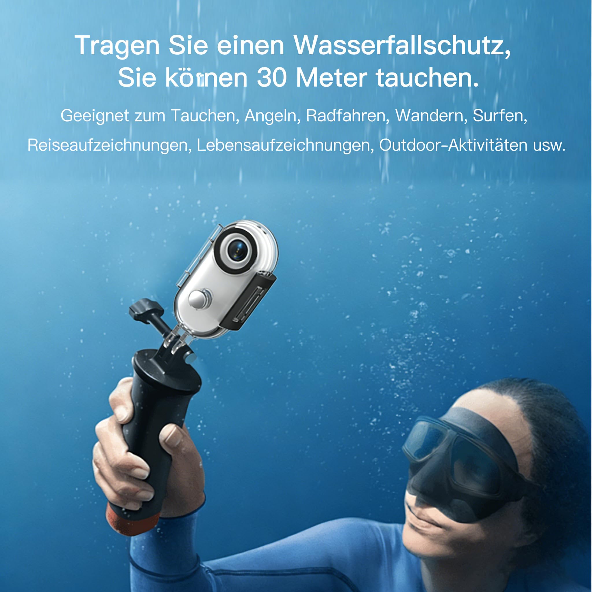 4K Action Cam Mini Bodycam WLAN mit App, Magnetische Mini Körperkamera, 360° Drehclip, POV Kopfkamera, Tragbare Wearable Sportkamera, Wasserdicht Helmkamera Motorrad Fahrrad für Vlog Haustiere Weiß