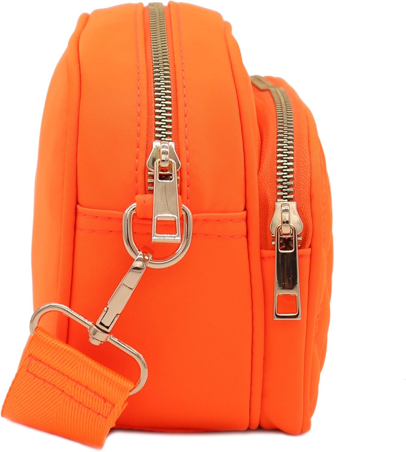 FashionPuzzle Quilted Nylon Crossbody Bag with Wide Strap