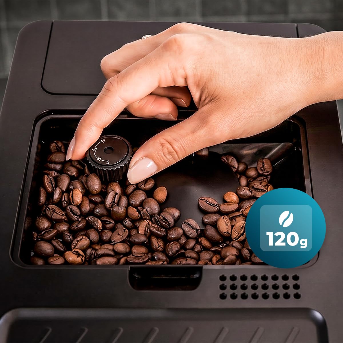 Cecotec Macchina da Caffè Superautomatica Compatta con Montalatte Cremmaet Compact Elite. 1350W, 19bar, Sistema Thermoblock, Contenitore Caffè in Grani 120 g con Macinacaffè e Serbatoio 1,1L