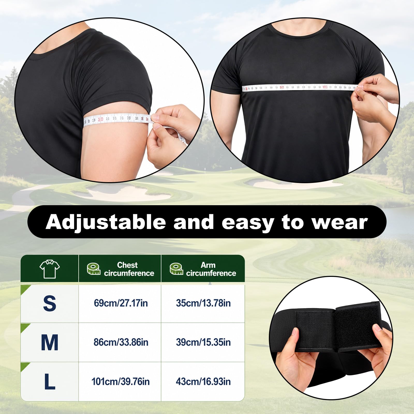 Swing Golf Trainer Brazo Flexible Corrección Postura Plano Swing Principiantes Hombres Mujeres Negro