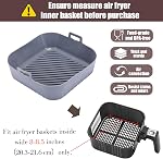 Golden Associate Silicone Liners Square for 8 to 8.5 In Air Fryer, 2 Pcs Non-stick Food-grade Reusable Silicone Pot Baking Tray Airfryer Accessories