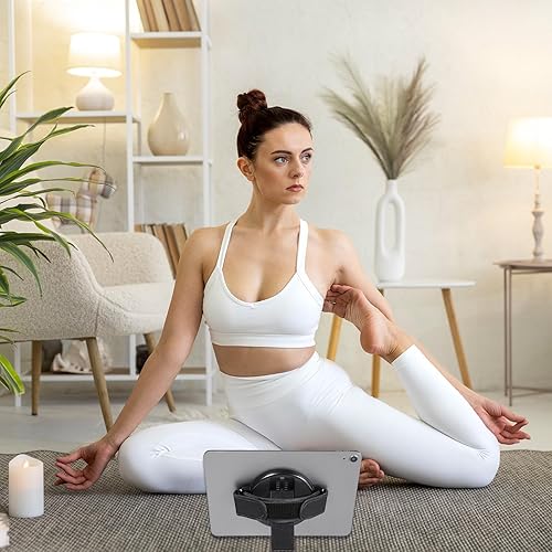 Miniatura 7 de Soporte para tableta con correa de mano giratoria de 360 grados, soporte adhesivo para tableta, agarre de sujeción con parche adhesivo, multiángulo,