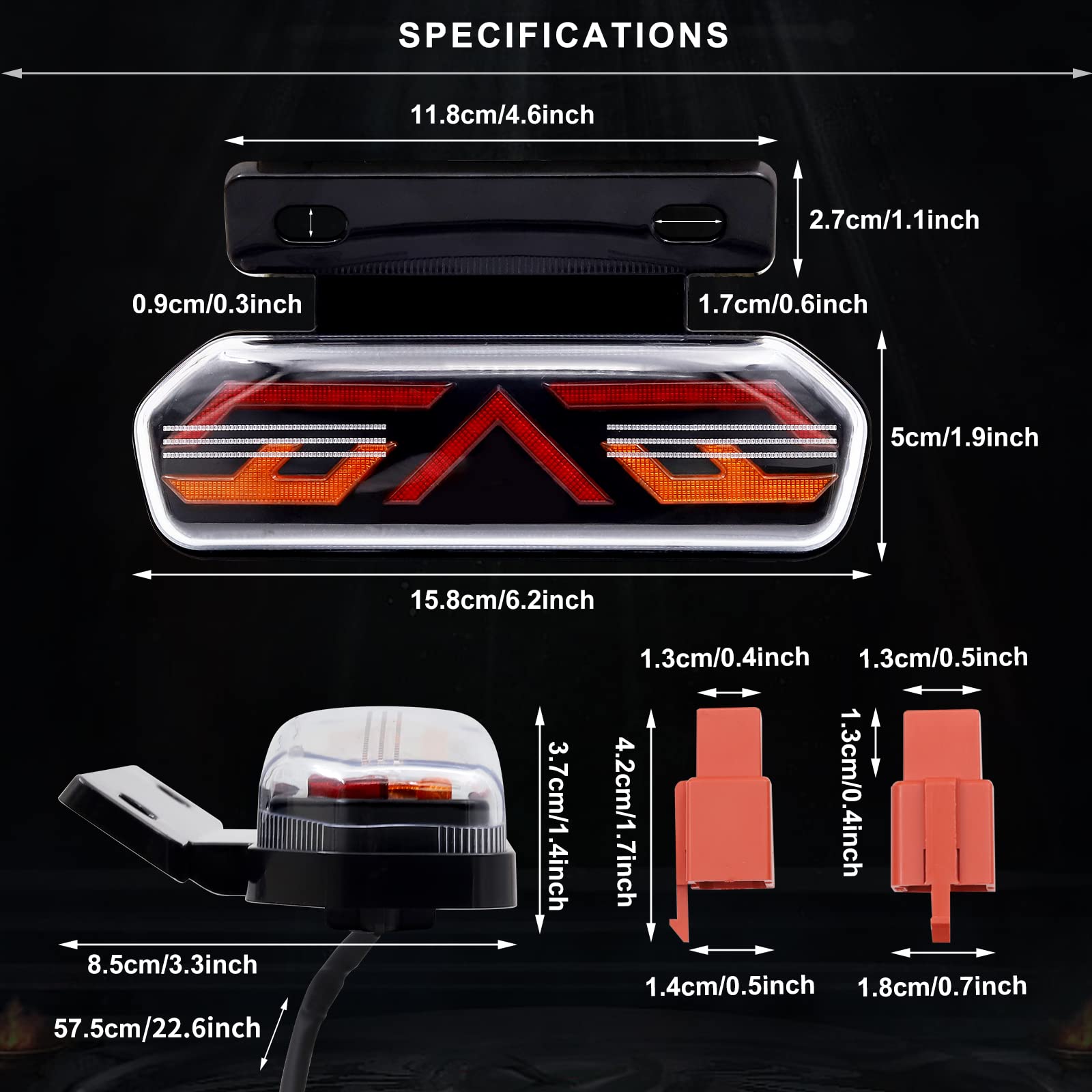 Fanale Posteriore Moto 12V Multifunzionale Impermeabile LED Luce Stop Luci di Guida Lampeggianti per Moto.