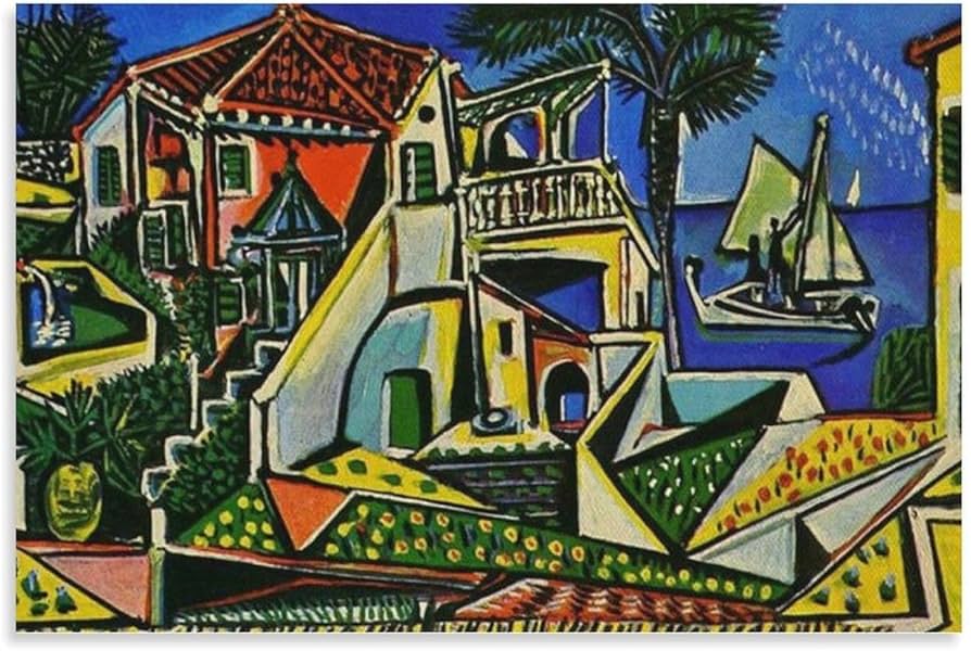 Amazon.co.jp: パブロ・ピカソ「地中海」アート ゴッホ油絵風景画