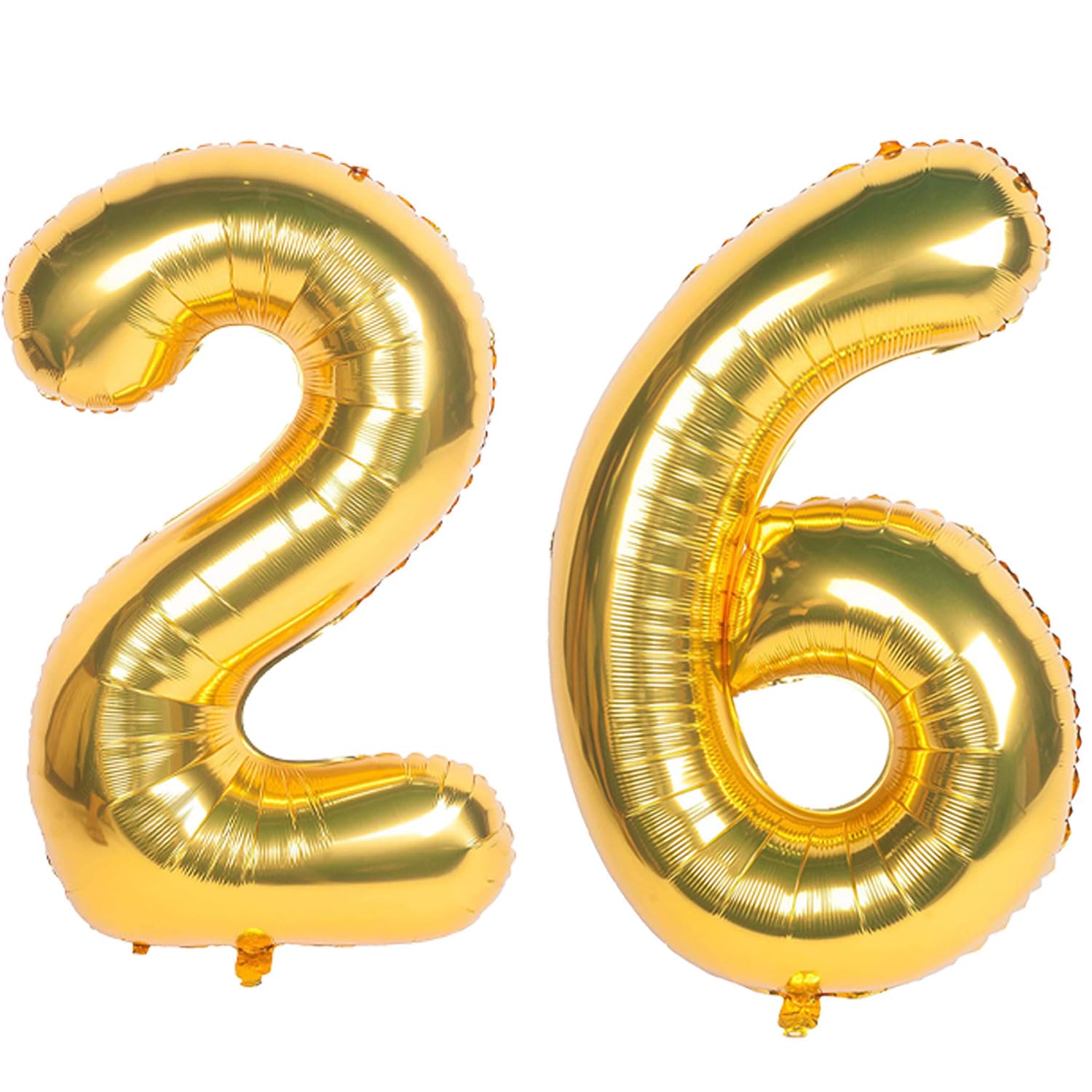 WEIKA 40 Inch Gold Number 26 Balloons, Giant Jumbo Helium Number Balloons For 26th Birthday Party,Wedding, Bridal Shower Engagement Photo Shoot, 26