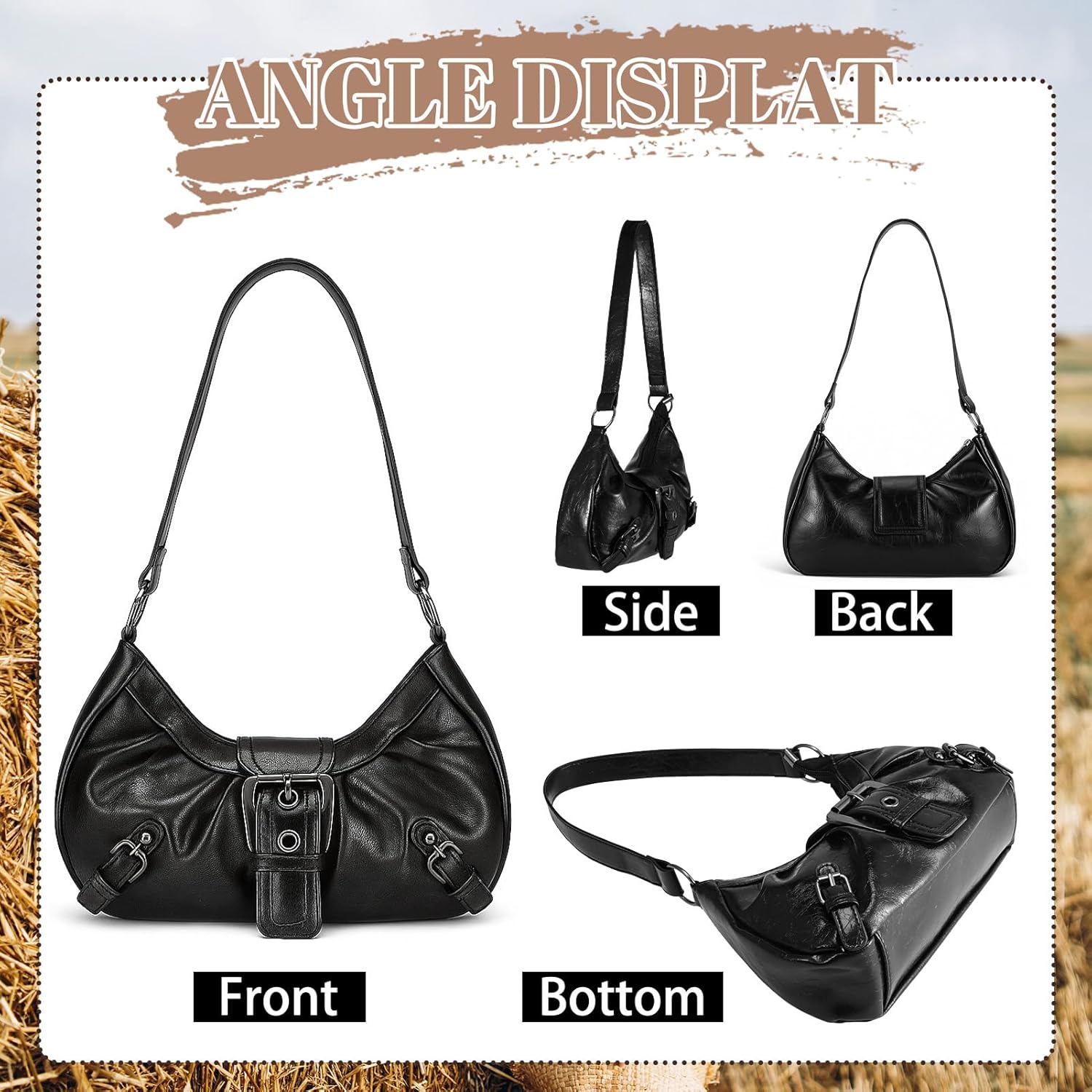 JATEBI Y2k Purses for Women 2 Pack, Punk Top Handle Women's Hobo Shoulder Bag Clutch Purse Goth Handbag Trendy Underarm Bag for Women - Image 6